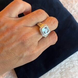 Elegant Silver and Blue Gemstone Ring